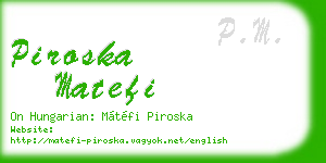 piroska matefi business card
