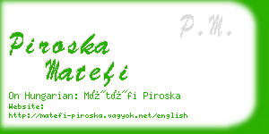 piroska matefi business card